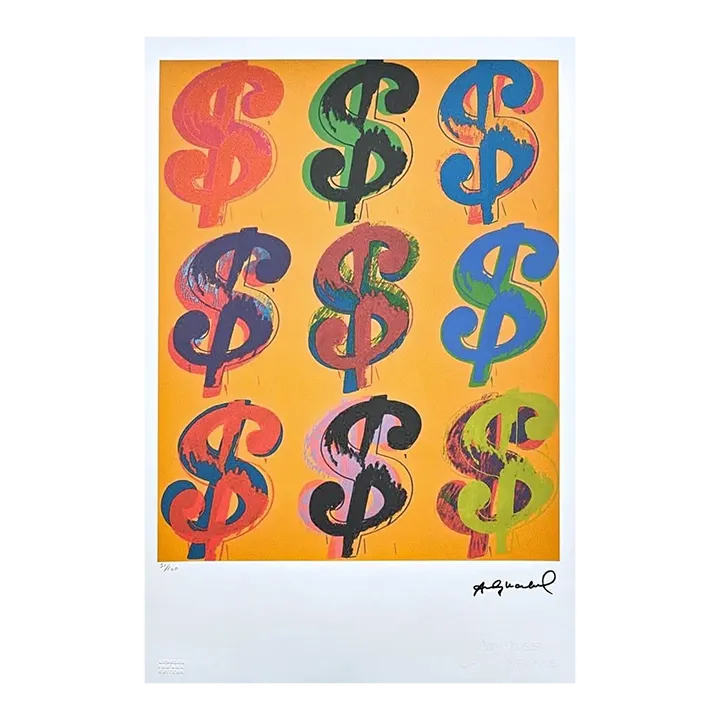 After Andy Warhol, 9x Dollar Sign, 1980s, Lithograph
