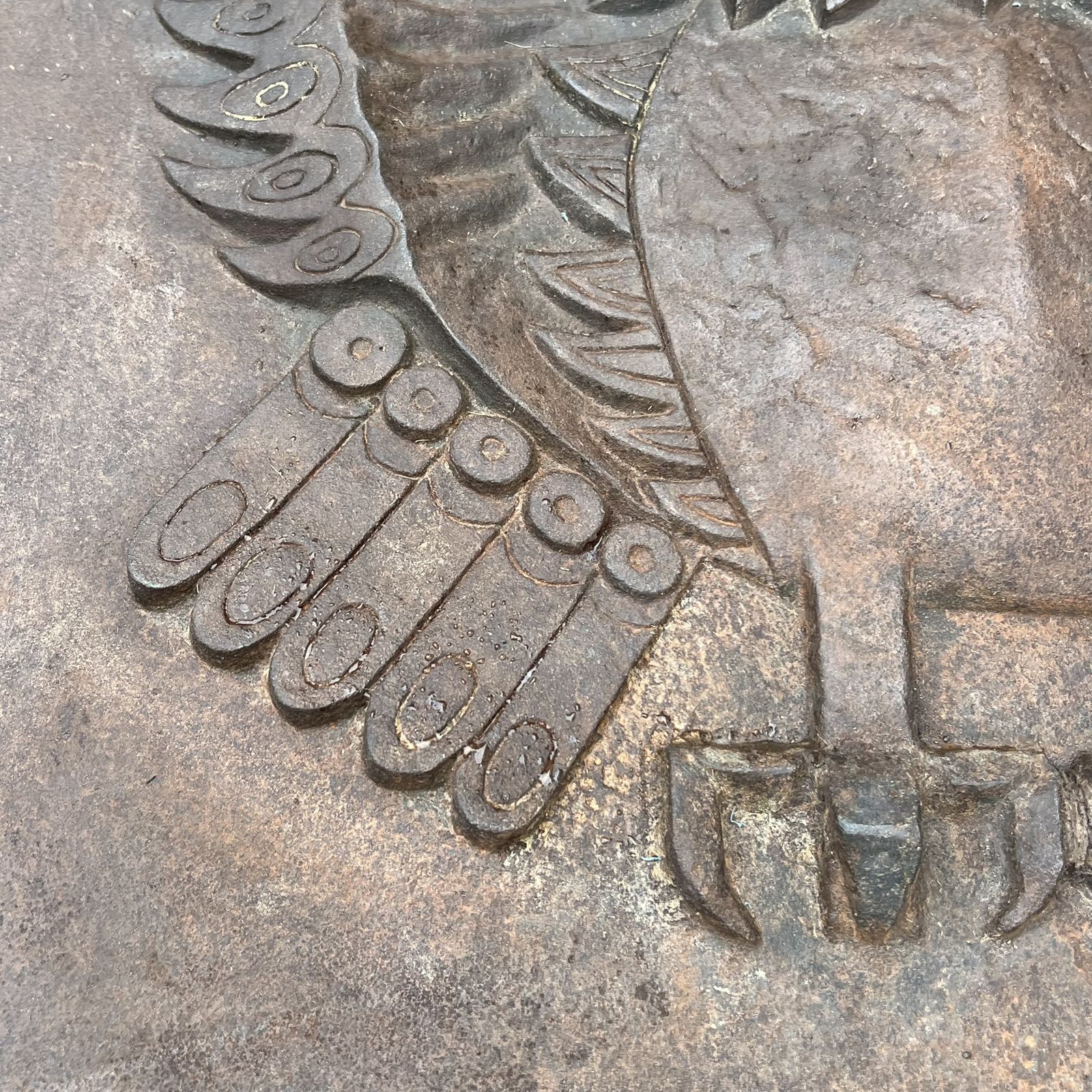 Important Modernist Cast Iron Fireback, Owl Model, Signed Lucas By The Stern Foundry photo 2800.0