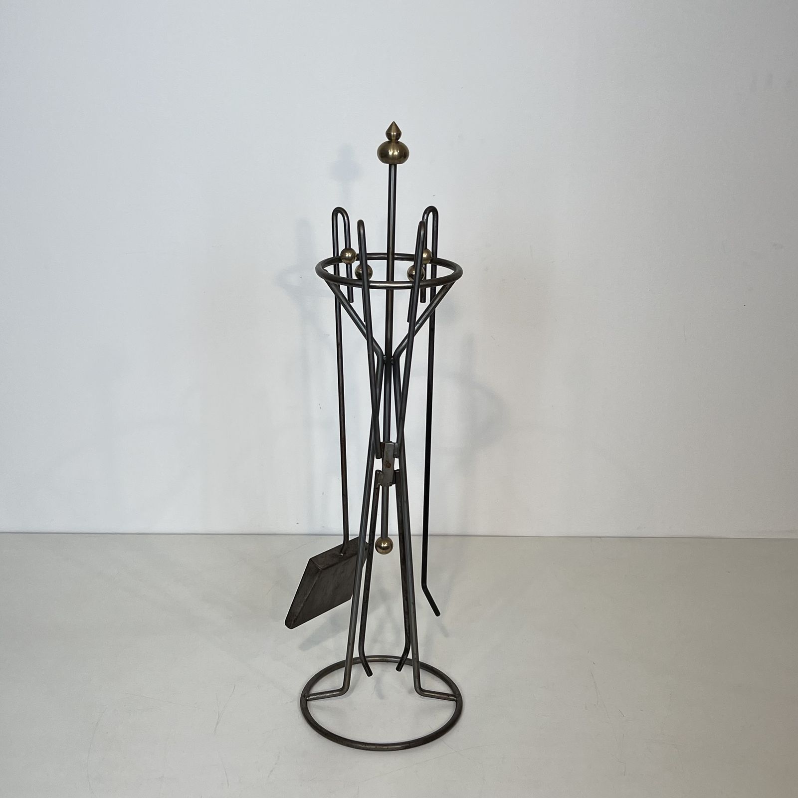 Fire Set In Brushed Steel And Brass