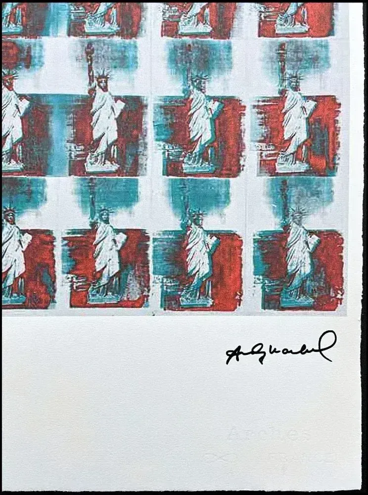 After Andy Warhol, 24x Statue Of Liberty, 1980s, Lithograph photo furniture