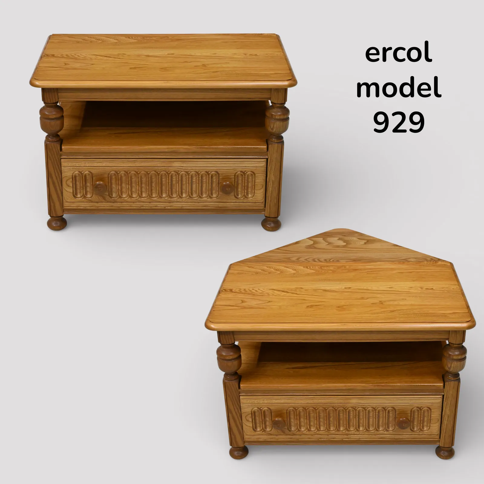 Ercol Tv Stand Video Cabinet Back Flap For Corner Use Light Finish Free Delivery