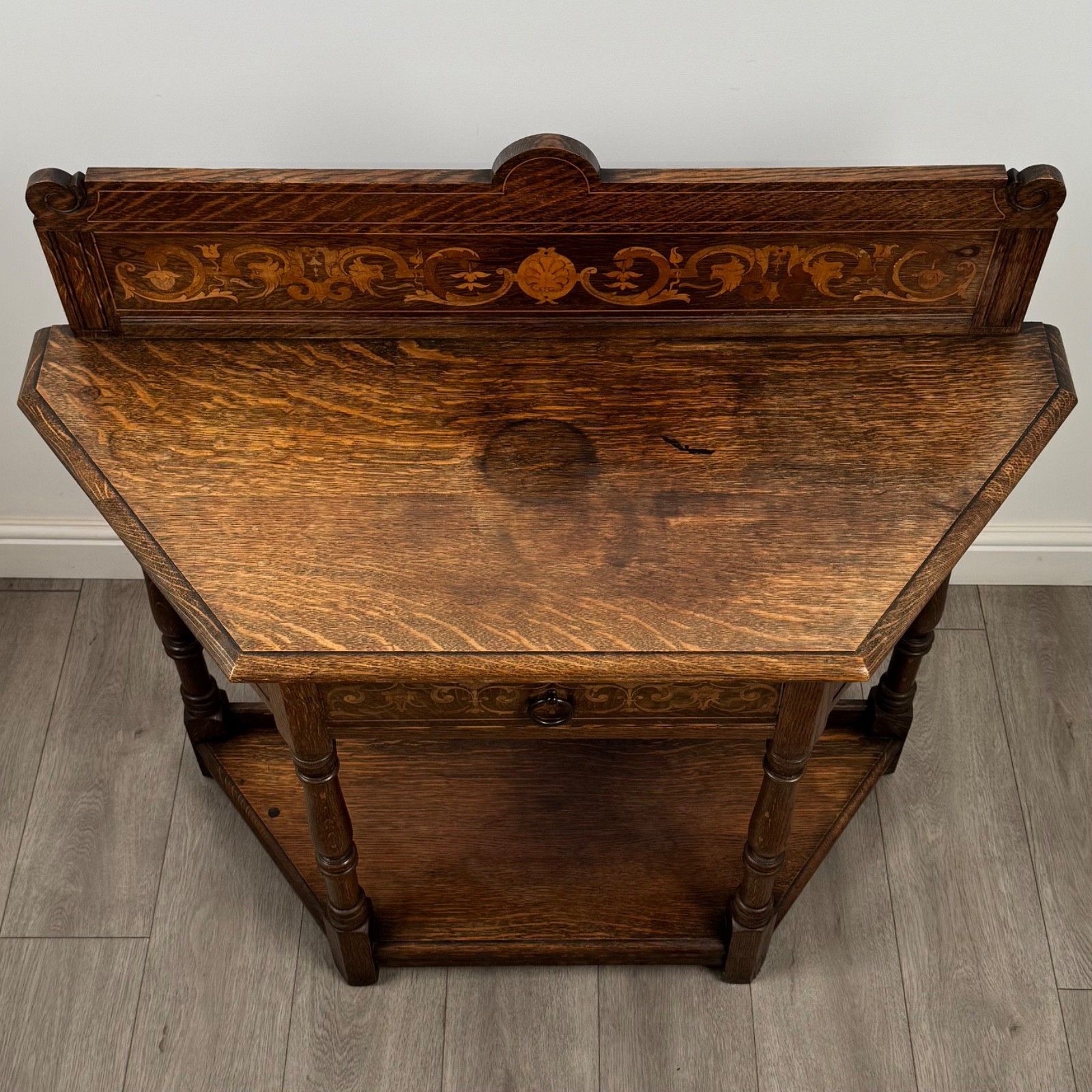 Antique 19th Century Fine Quality Inlaid Side Table In Oak photo buy