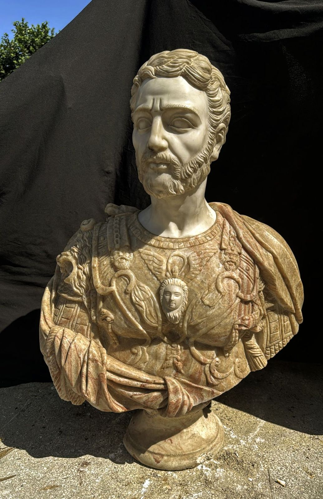 Superb Cosimo Medici Grand Duke Of Tuscany Carrera French Marble Bust 0272.
