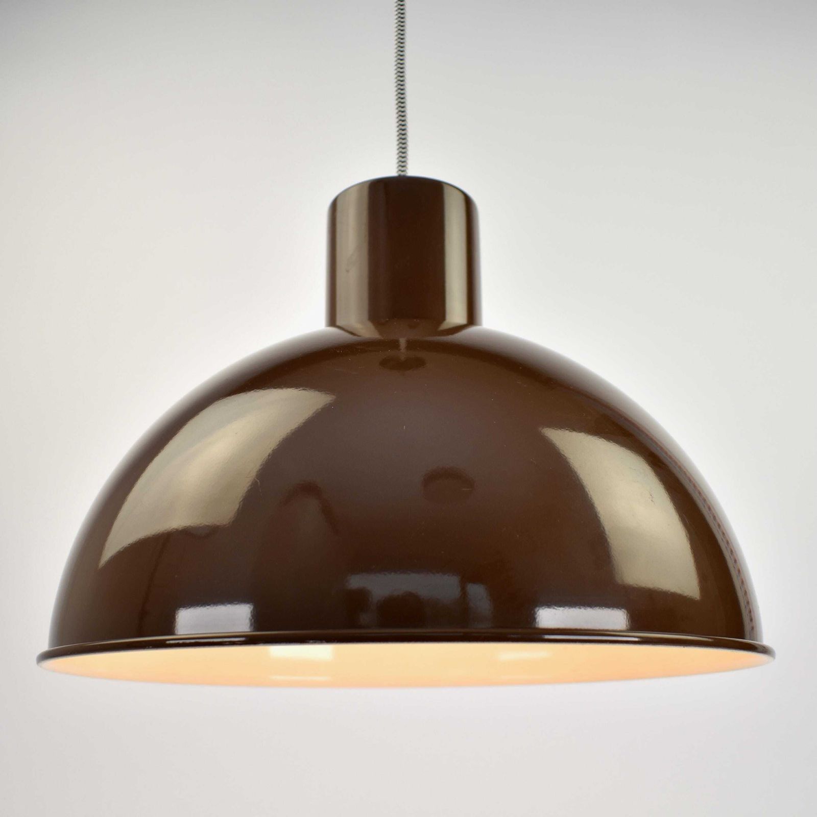 photo for sale Midi Bunker Fog & Mørup Hanglamp Mid Century Modern Jo Hammerborg | Chocoladebruin Plafondlamp Vintage Jaren 70 Retro Deens Scandinavisch