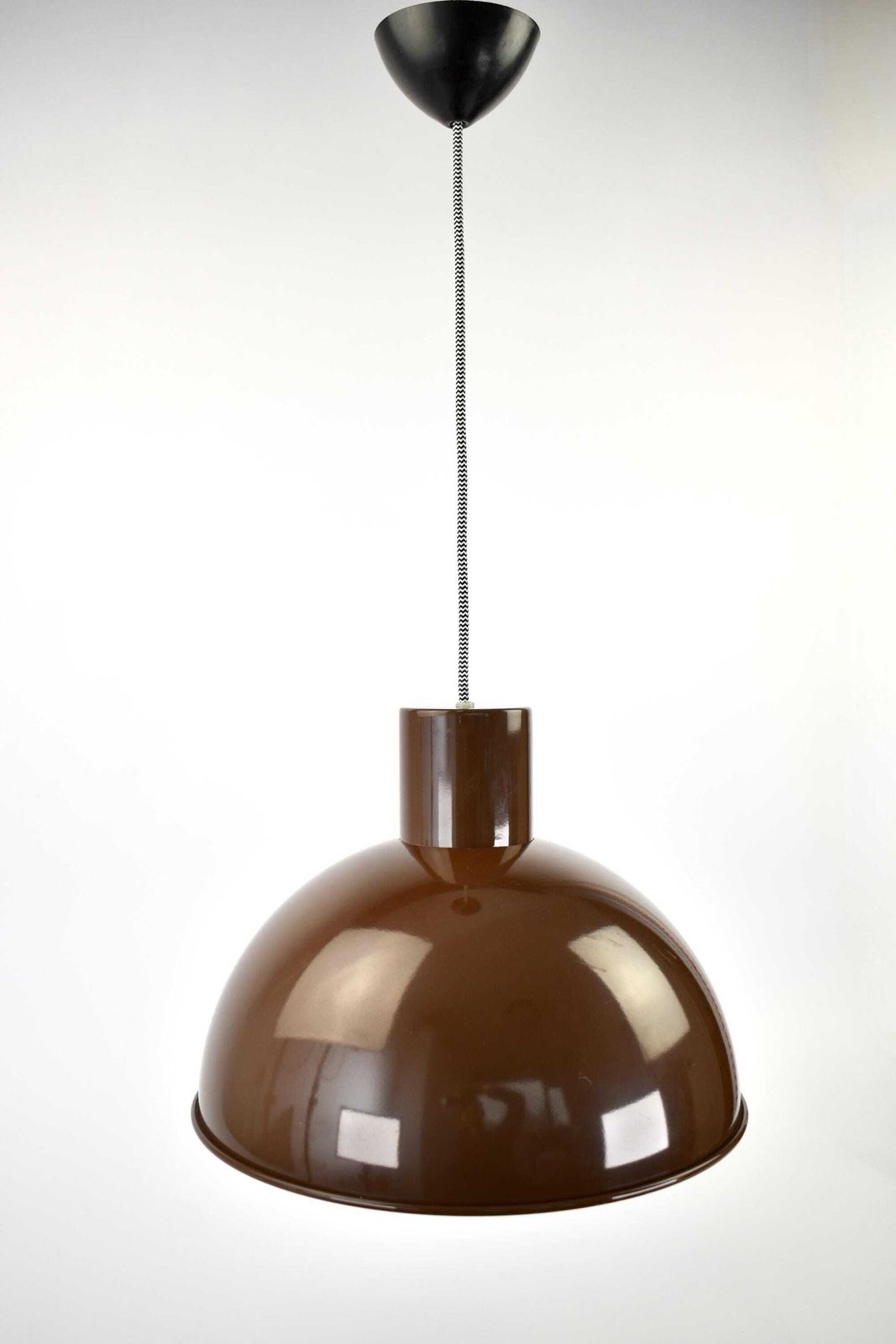 345.0 Midi Bunker Fog & Mørup Pendant Light Mid Century Modern Jo Hammerborg | Chocolate Brown Ceiling Light Vintage 70s Retro Danish Scandinavian photo