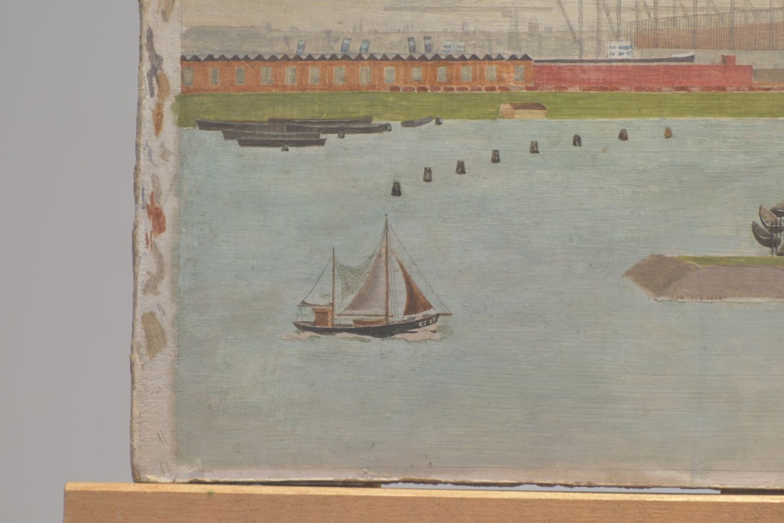 Hamburg Harbor, Around 1910, Oil On Cardboard, Inscribed A.Luxemburg photo vinterior