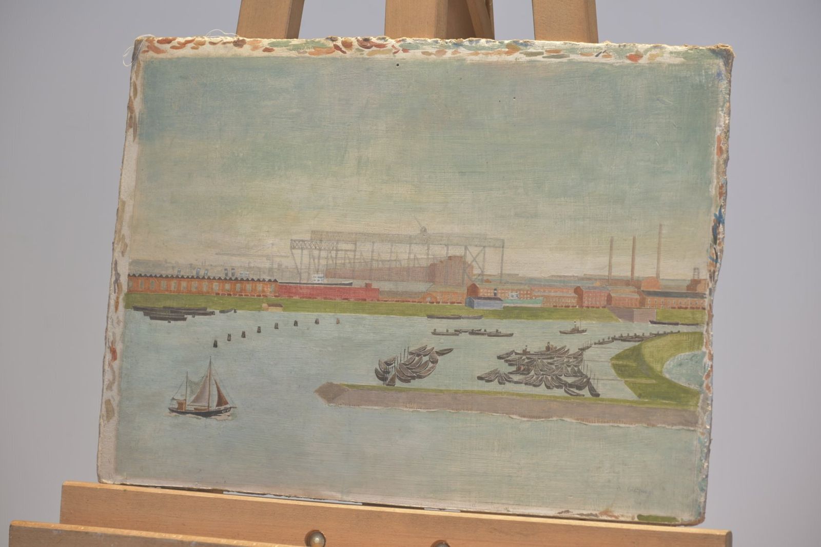 Hamburg Harbor, Around 1910, Oil On Cardboard, Inscribed A.Luxemburg photo buy