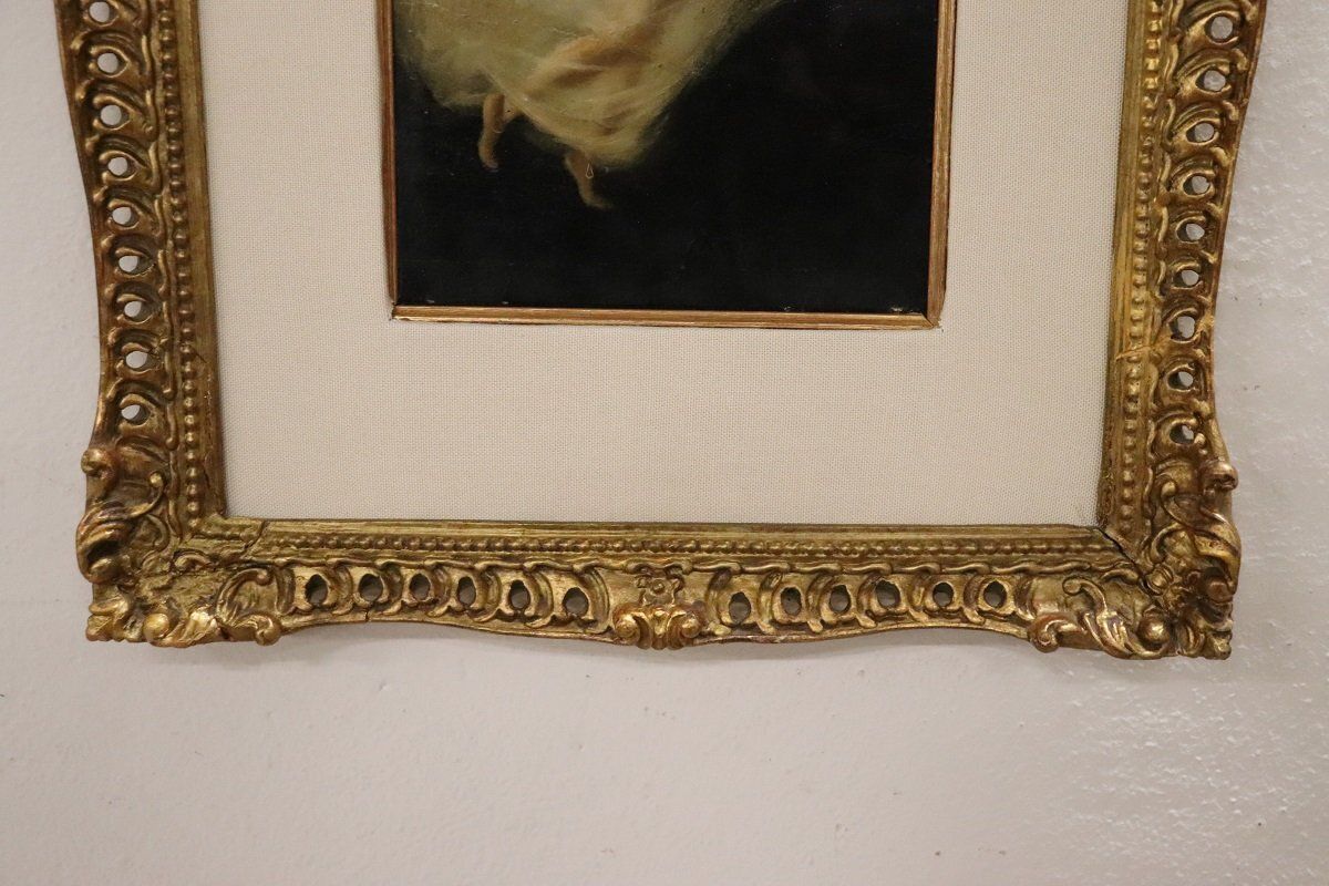 Allegory Of Spring, Oil Painting On Board, 1800s, Framed photo furniture