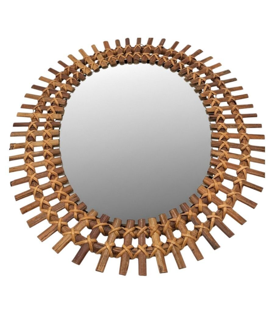 photo furniture An Italian Oval 1970s Split Cane Bamboo Mirror By Franco Albini For Bonacina