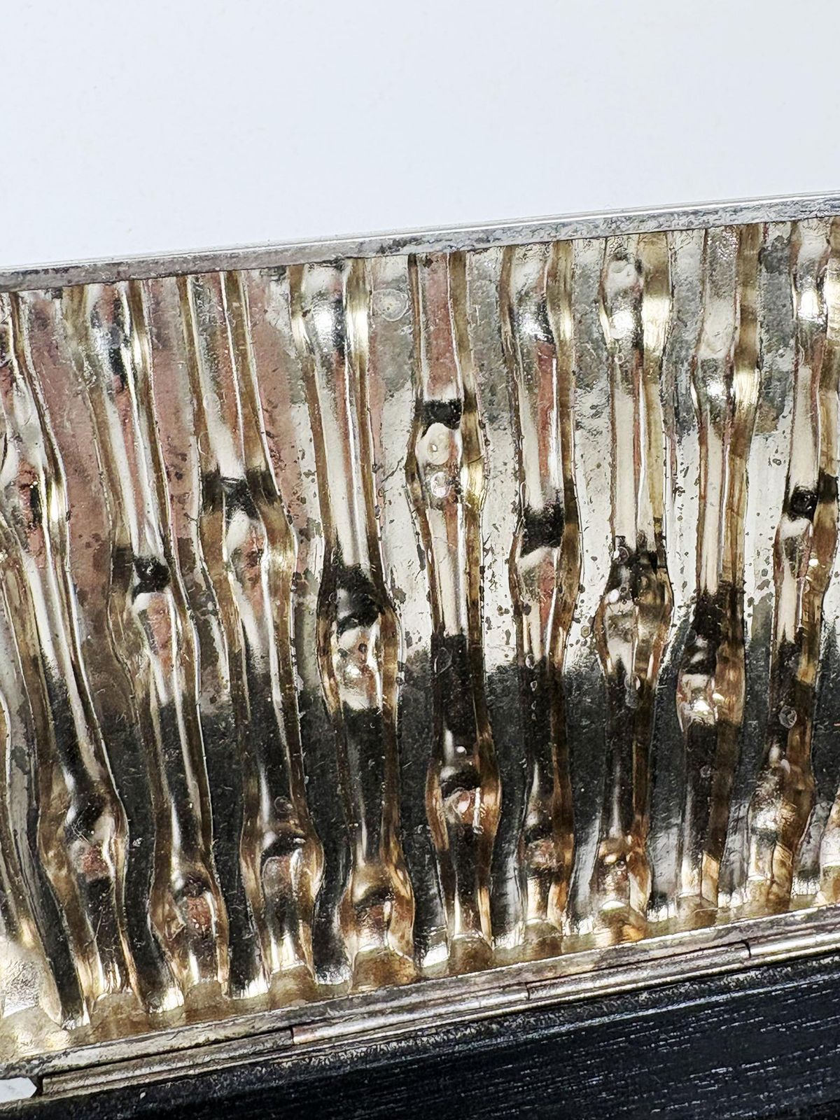 Metal Box In The Style Of Maria Pergay, Bamboo Motif, France. photo vinterior