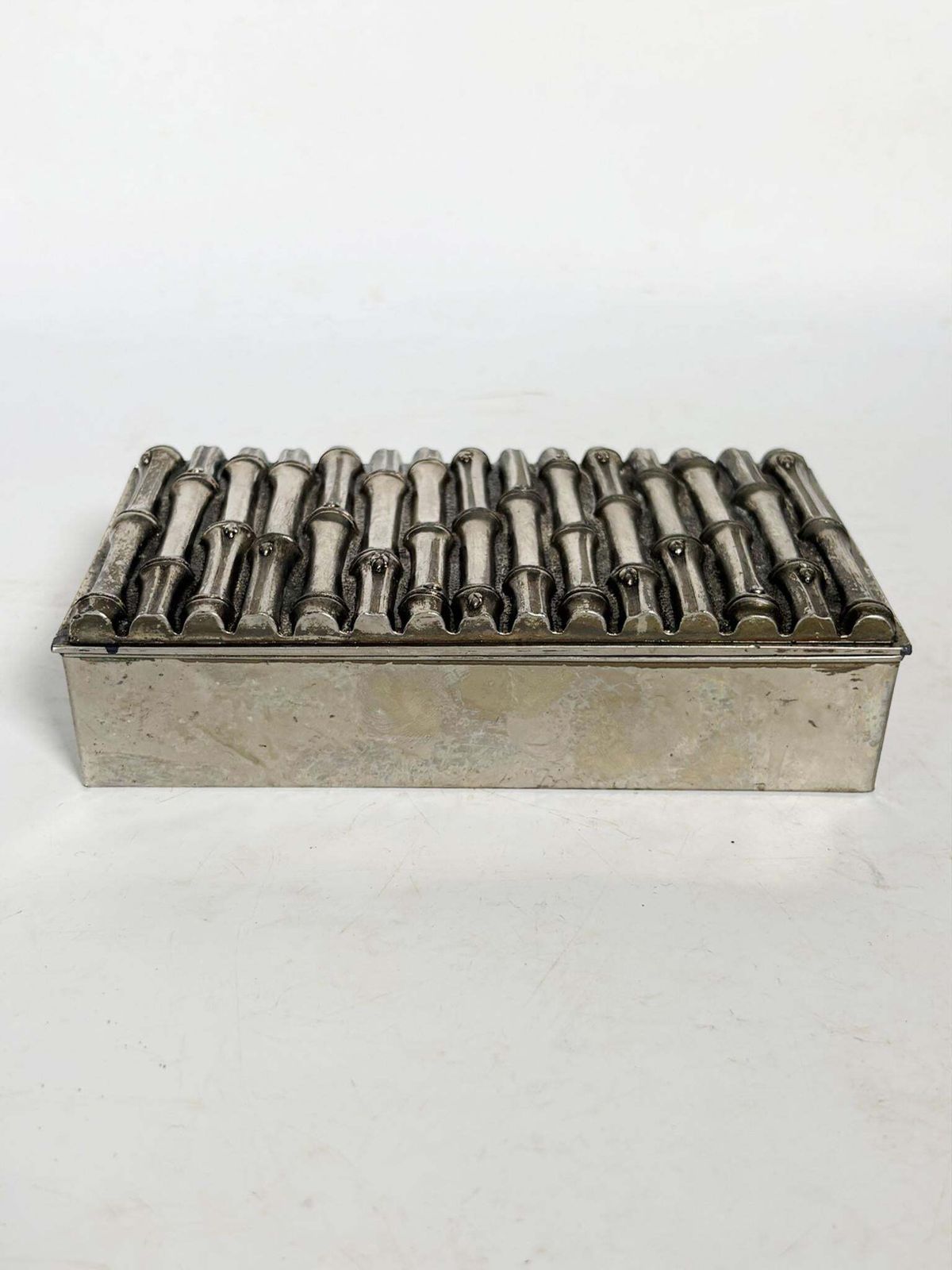 Metal Box In The Style Of Maria Pergay, Bamboo Motif, France. photo buy