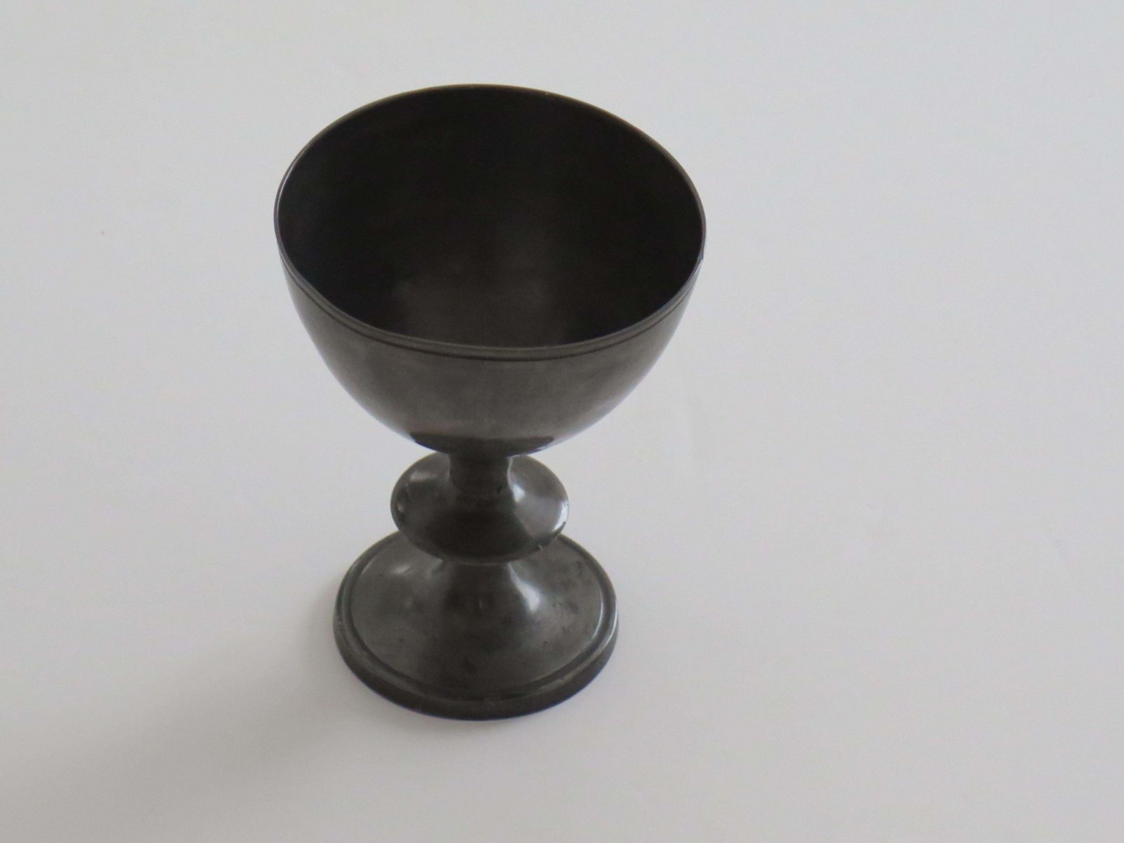 Rare 18th Century Pewter Chalice Or Goblet With Knife Knop, English Ca 1770 photo for sale