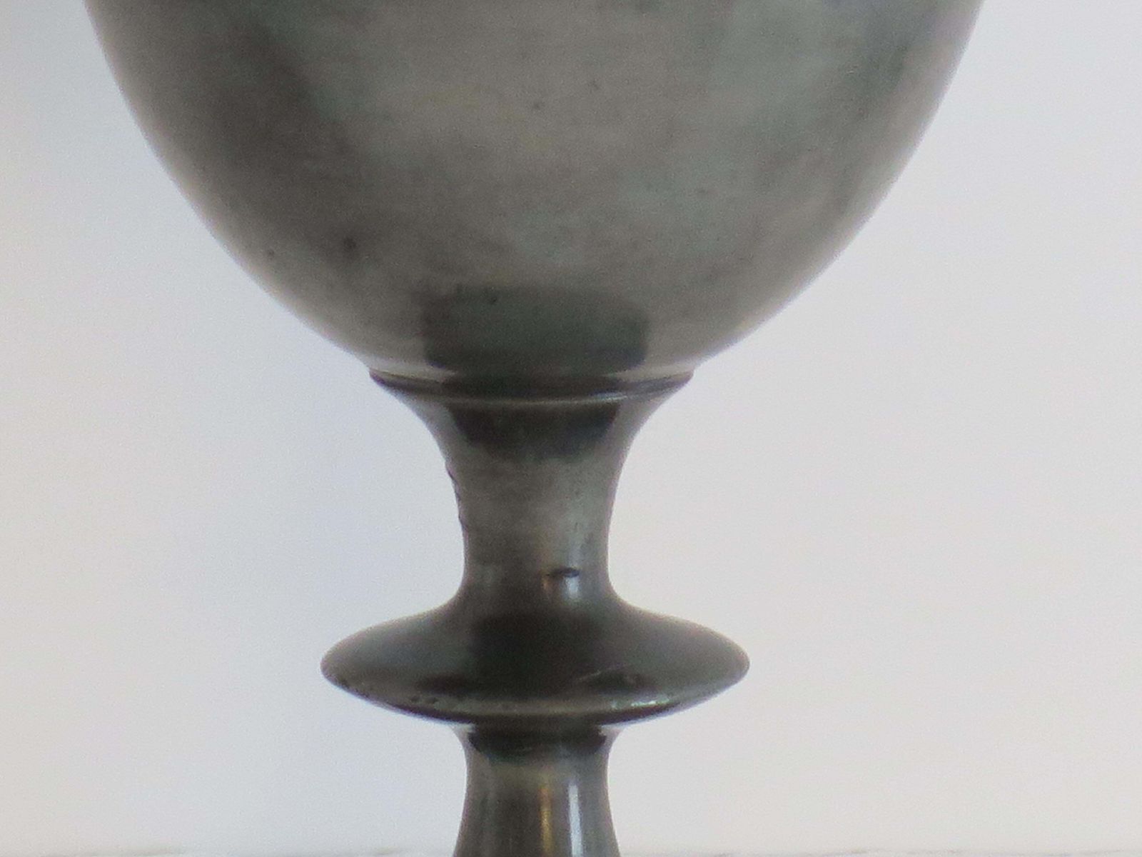 Rare 18th Century Pewter Chalice Or Goblet With Knife Knop, English Ca 1770 photo buy