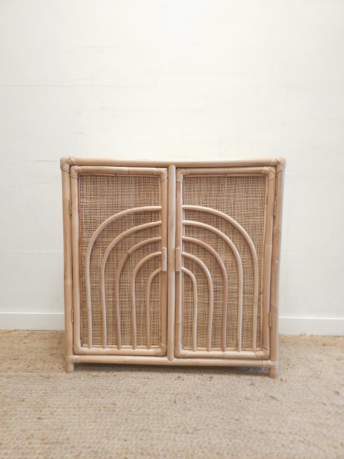 photo for sale Retro Style Bamboo Cupboard Wicker Cabinet Rattan Vgc Delivery