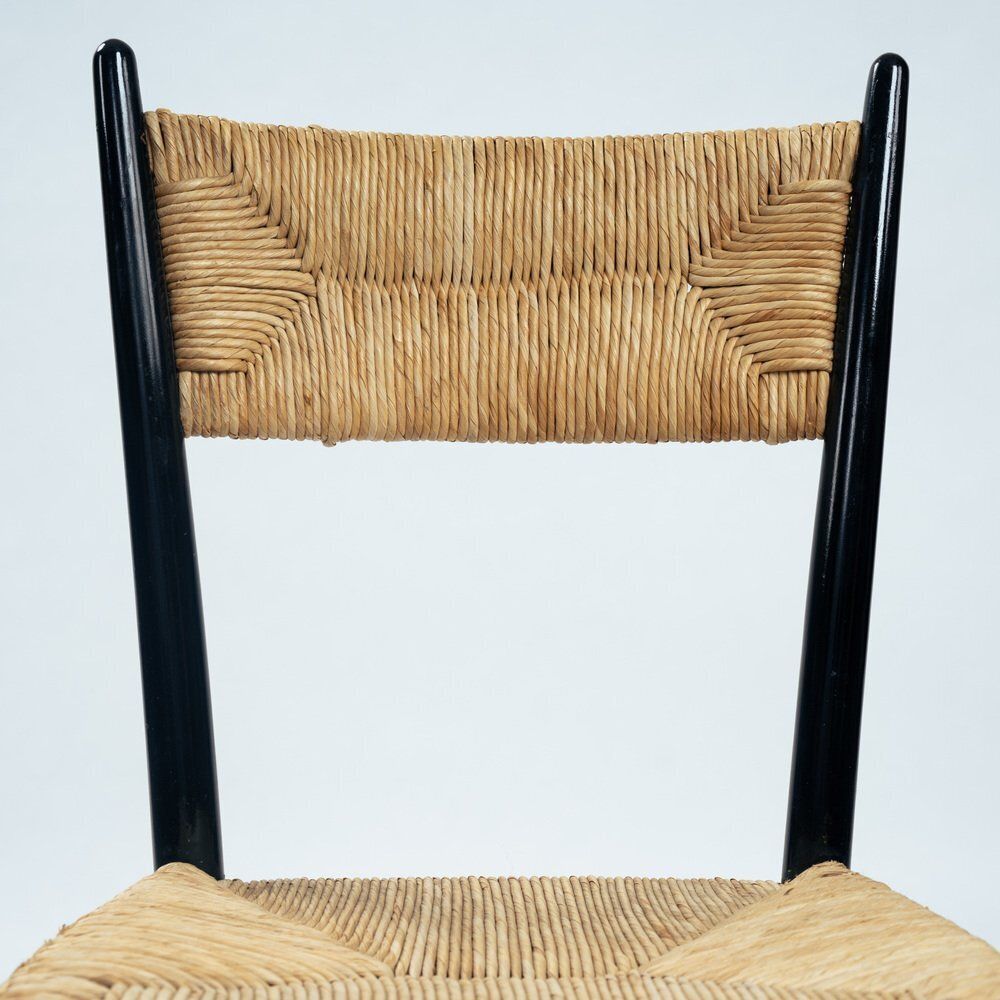 photo buy Spinetto Dining Chairs In Ebonised Straw By Chiavarine Fratelli, 1950s, Set Of 4