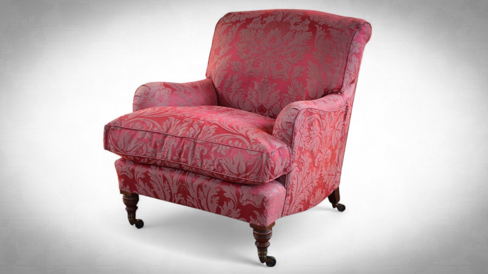 Howard & Sons Bridgewater Armchair In Damask Fabric