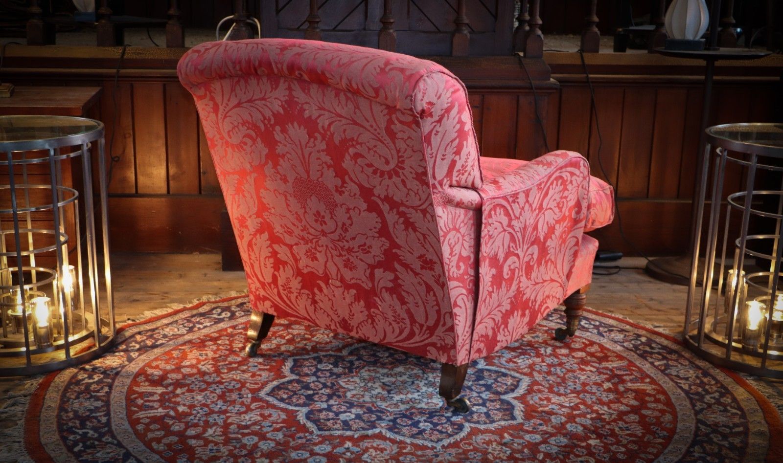 photo for sale Howard & Sons Bridgewater Armchair In Damask Fabric