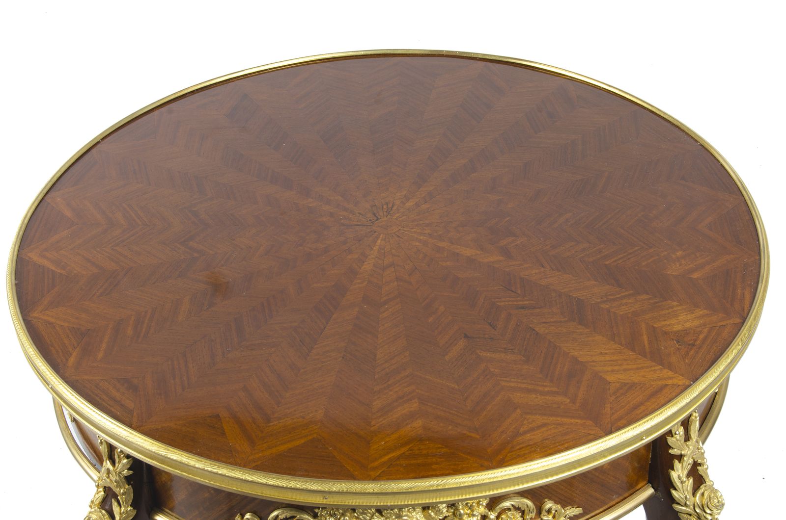 Late 19th Century Louis XV Circular Gueridón Table With Ormolu Accents Attributed To François Linke For Maison Forest, France photo for sale