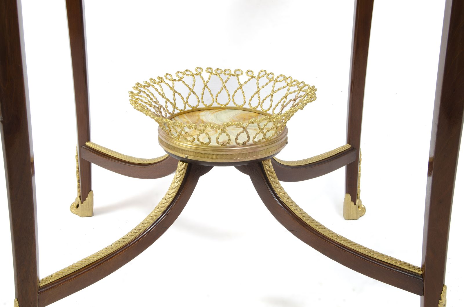 Late 19th Century Louis XV Circular Gueridón Table With Ormolu Accents Attributed To François Linke For Maison Forest, France photo vintage