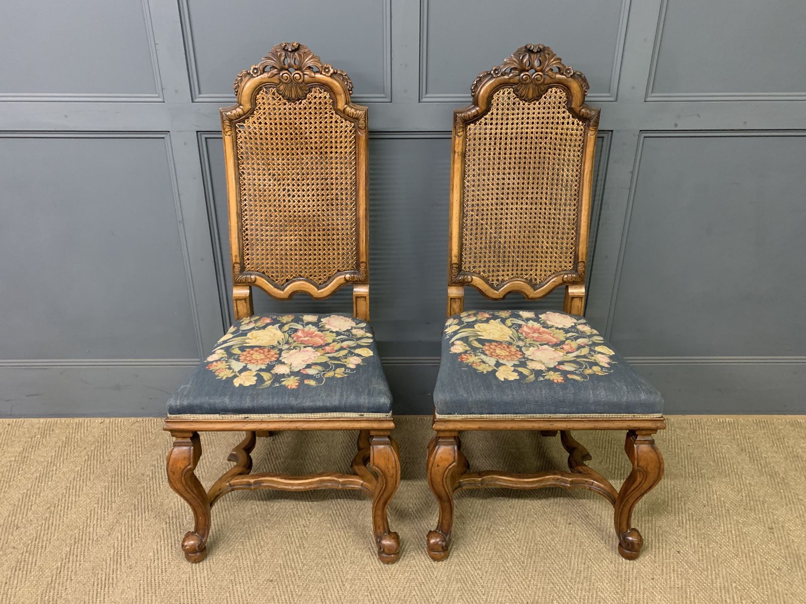 Pair Of William & Mary Style Chairs By Waring & Gillow