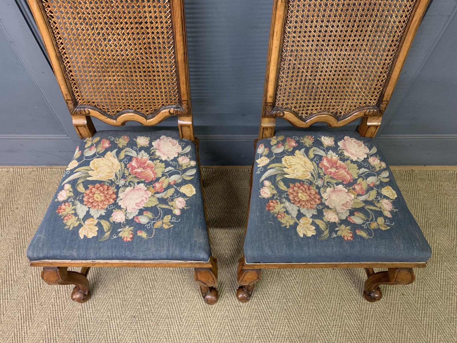 Pair Of William & Mary Style Chairs By Waring & Gillow photo furniture