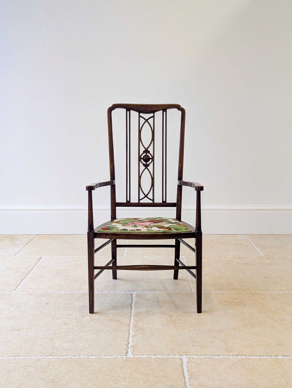 Antique Edwardian Mahogany Elbow Chair C.1910