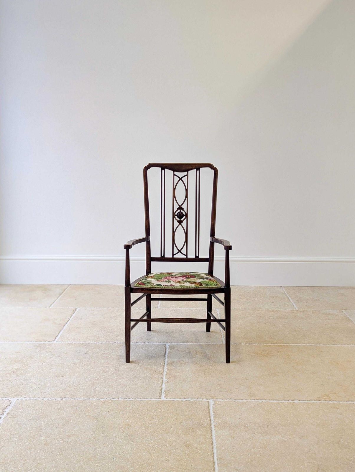 Antique Edwardian Mahogany Elbow Chair C.1910 photo 395.0
