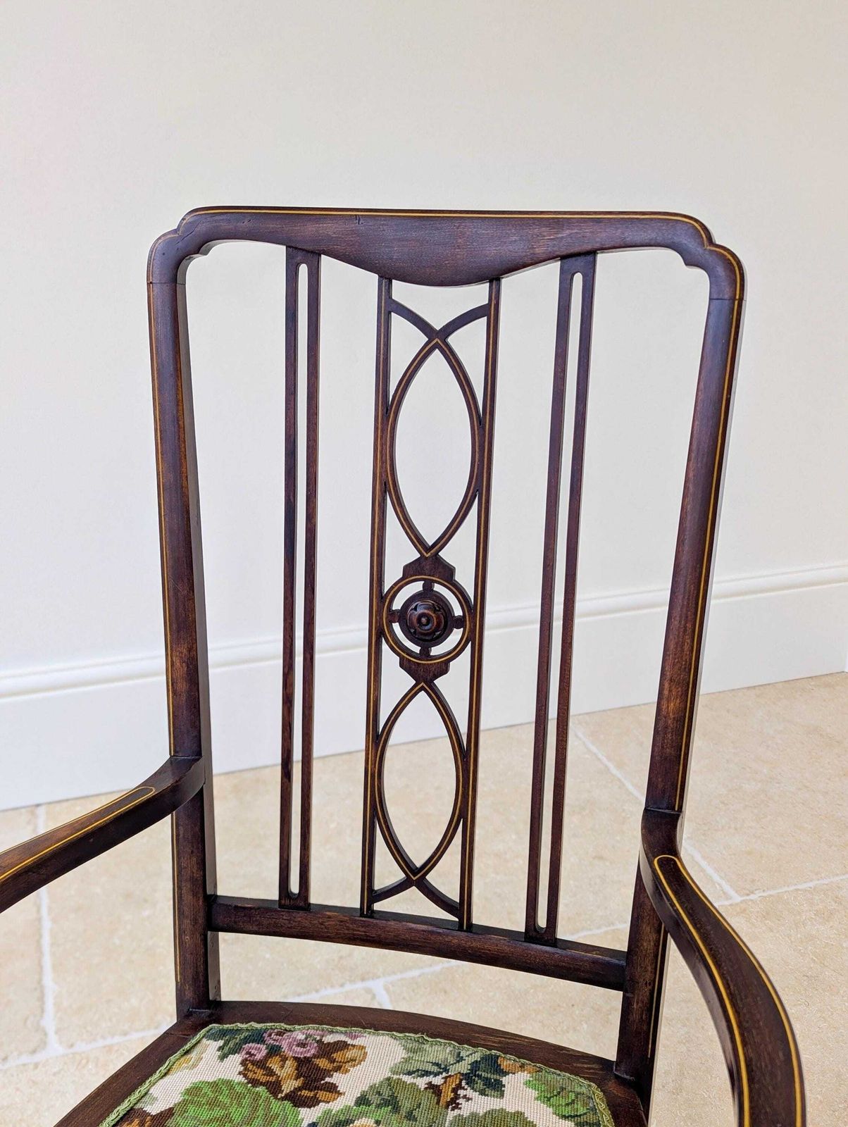 Antique Edwardian Mahogany Elbow Chair C.1910 photo vinterior
