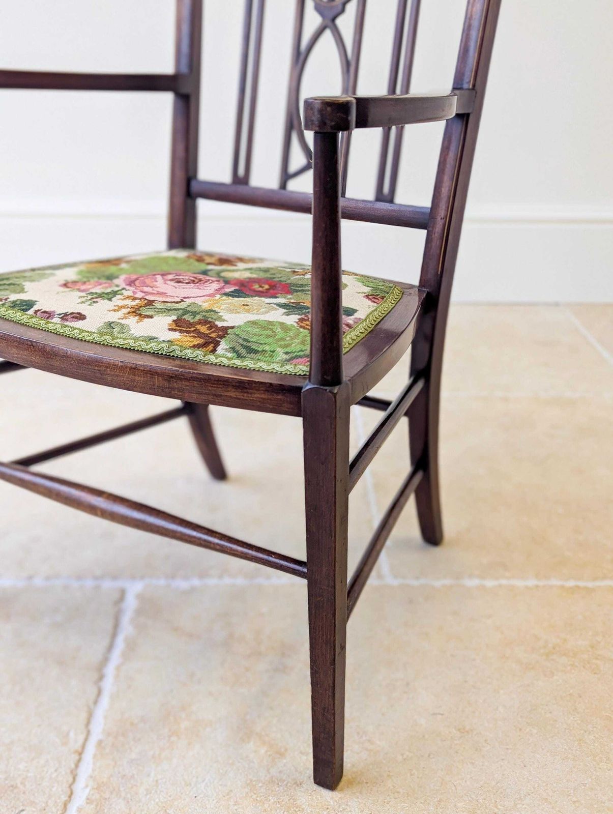 photo for sale Antique Edwardian Mahogany Elbow Chair C.1910