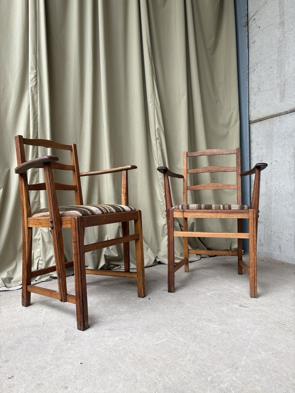 Vtg Early Mid Century Set Of 2 Ercol Penn Carver Armchairs Dining Chairs R1061