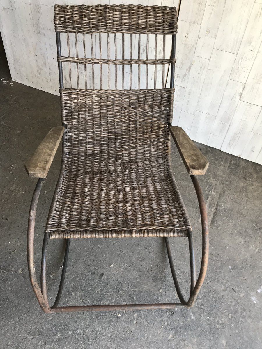 Mid Century Bentwood And Steel Rocking Chair, 1960s photo for sale