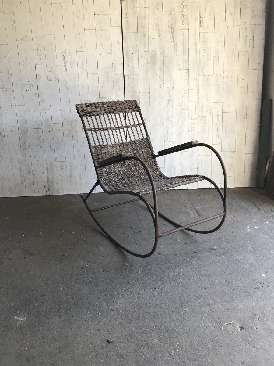 Mid Century Bentwood And Steel Rocking Chair, 1960s photo vintage
