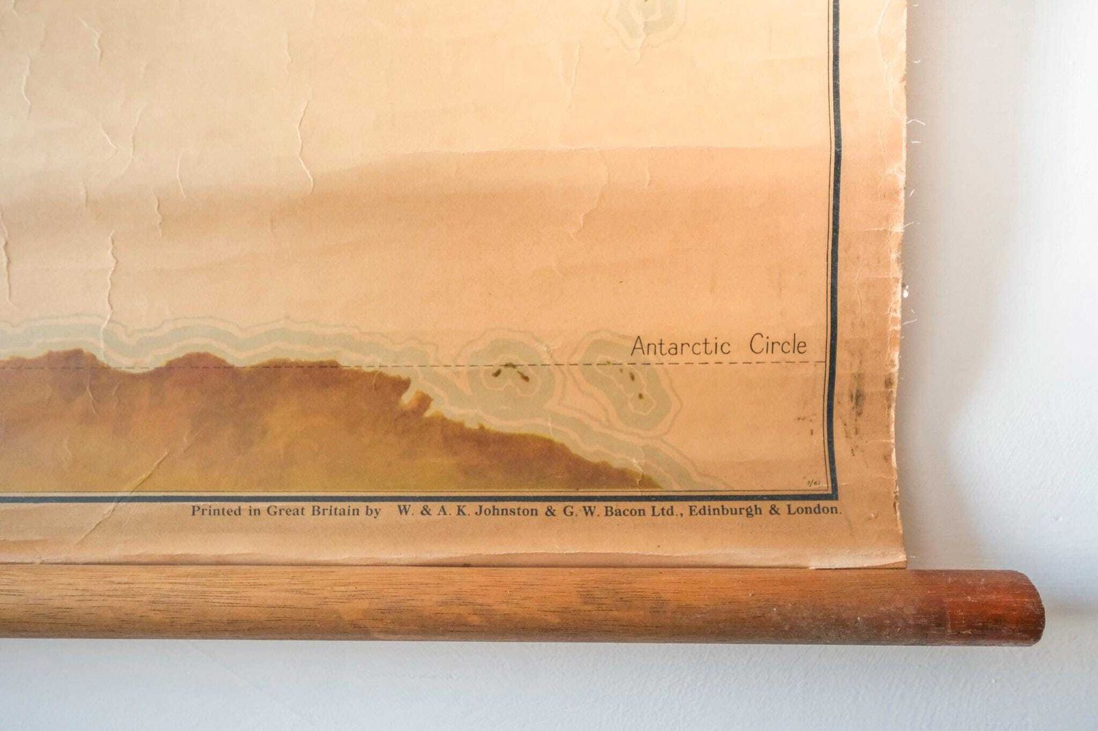 Original British Educational School Wall Chart Relief World Continents Map W & A.K. Johnston Beautiful Rare photo buy