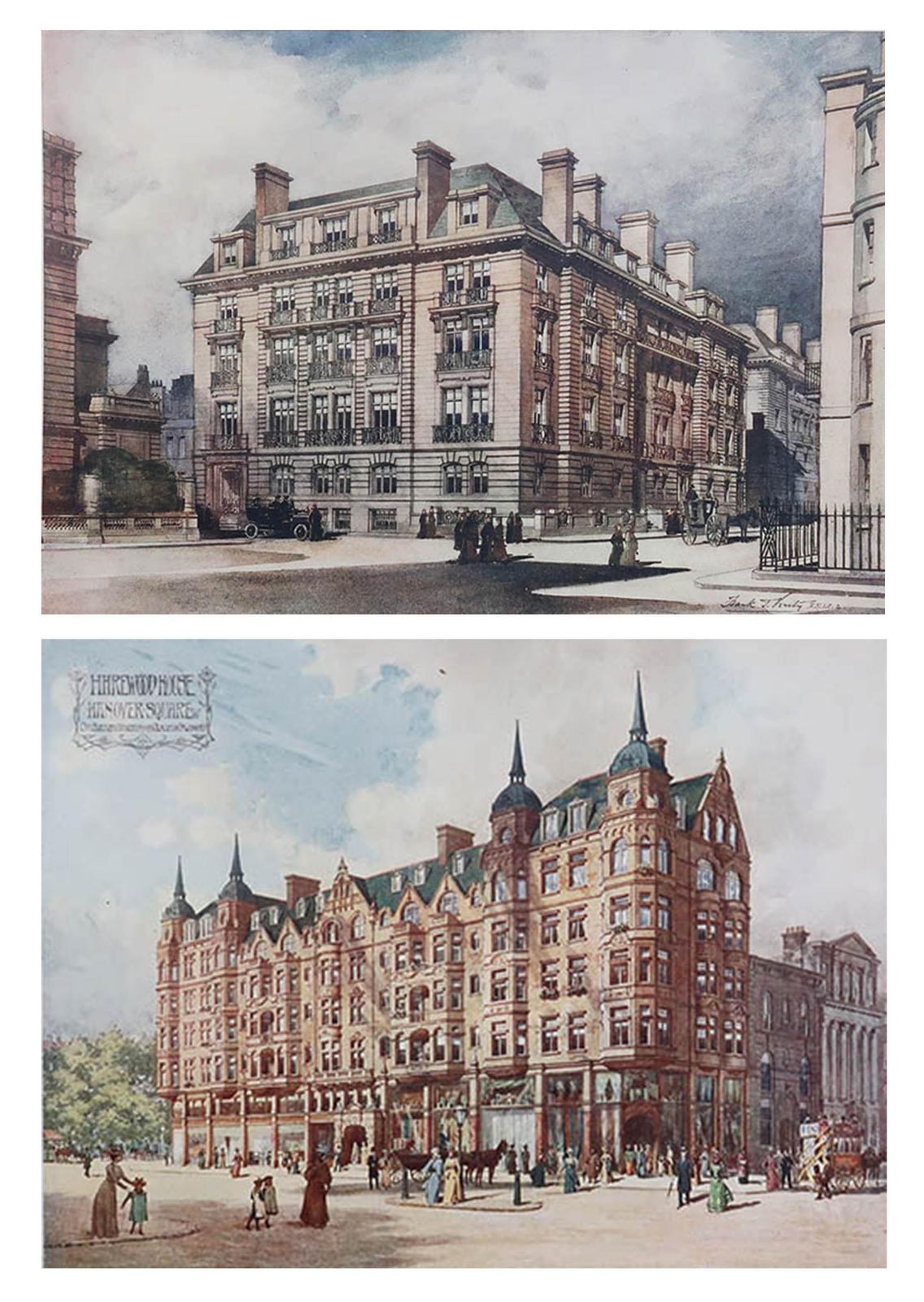 Pair Of Original Antique Prints Of Architectural Drawings Of London Buildings. photo furniture
