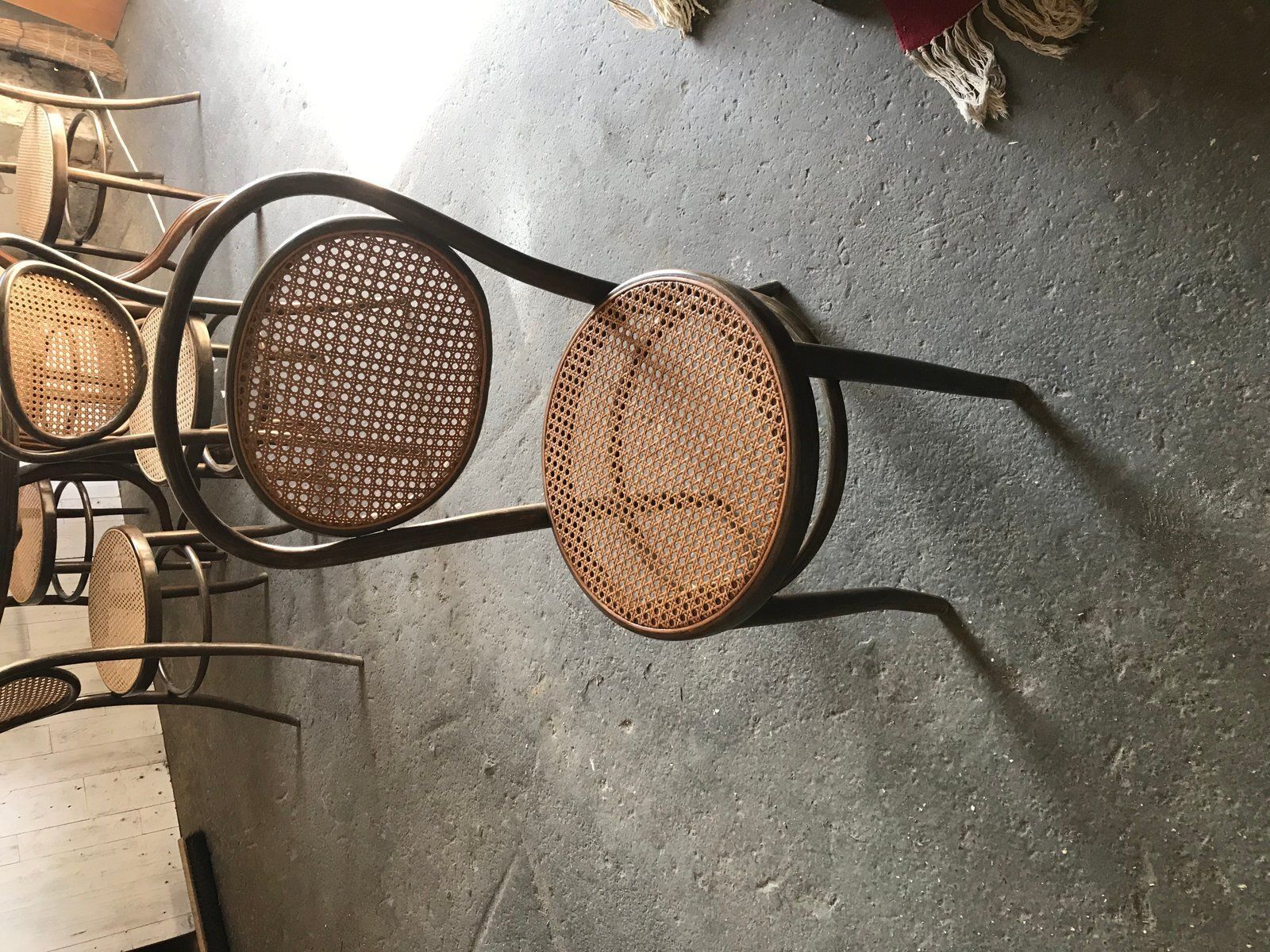 Oval Dining Chairs & Table In Wood Cane, Germany, 1960s, Set Of 7 photo Furniture
