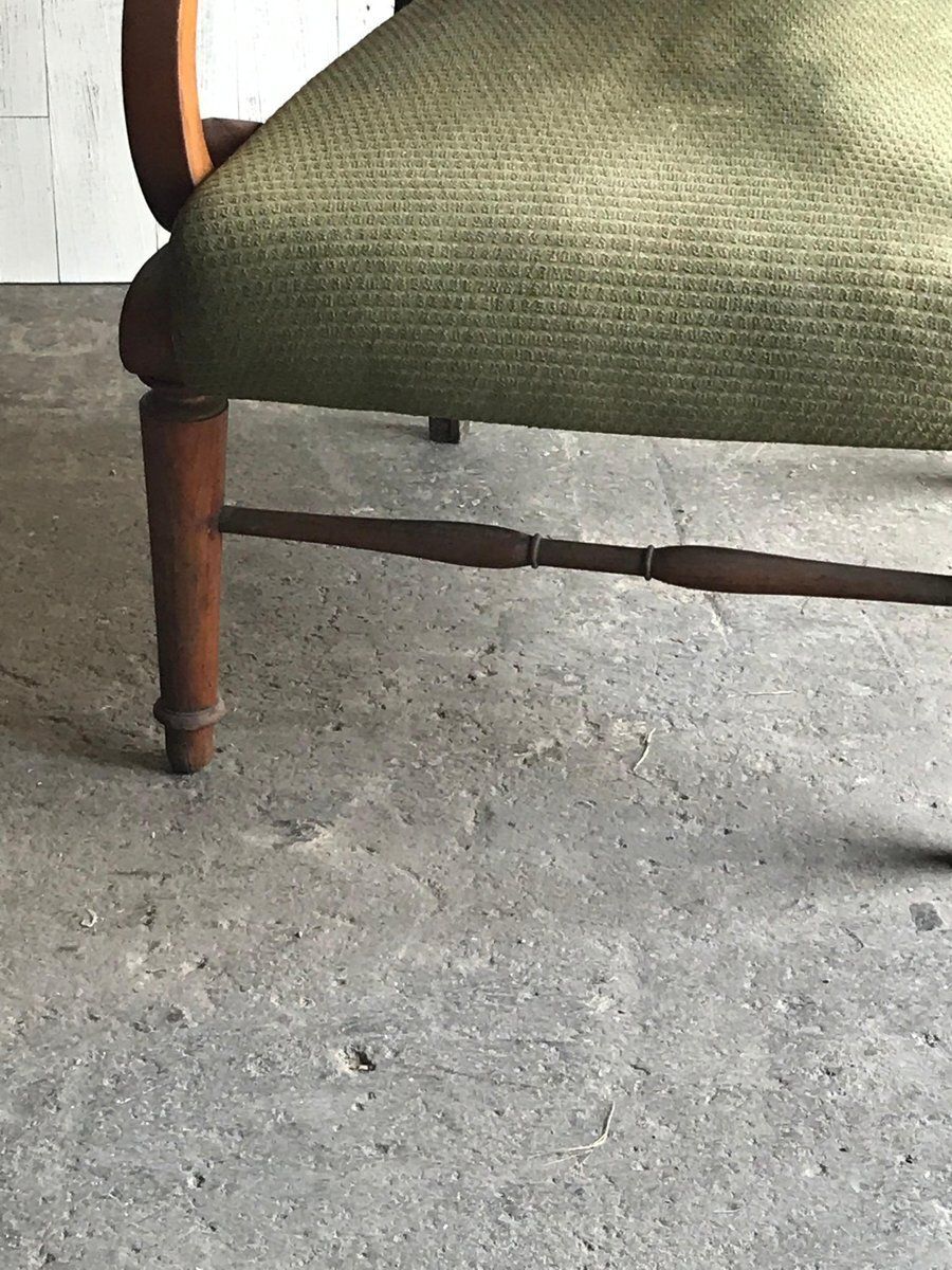 Antique Green Fabric Upholstered Armchair photo furniture