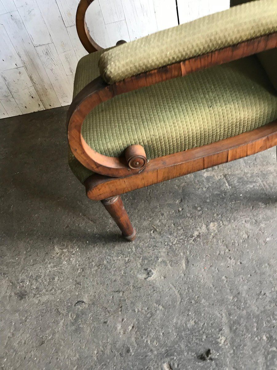 Antique Green Fabric Upholstered Armchair photo 881.0
