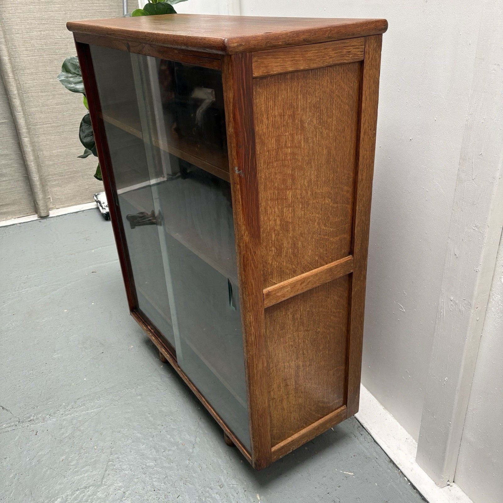 1930s British Astrola A.C Co Ltd  Industrial School Sliding Glass Door Bookcase photo for sale