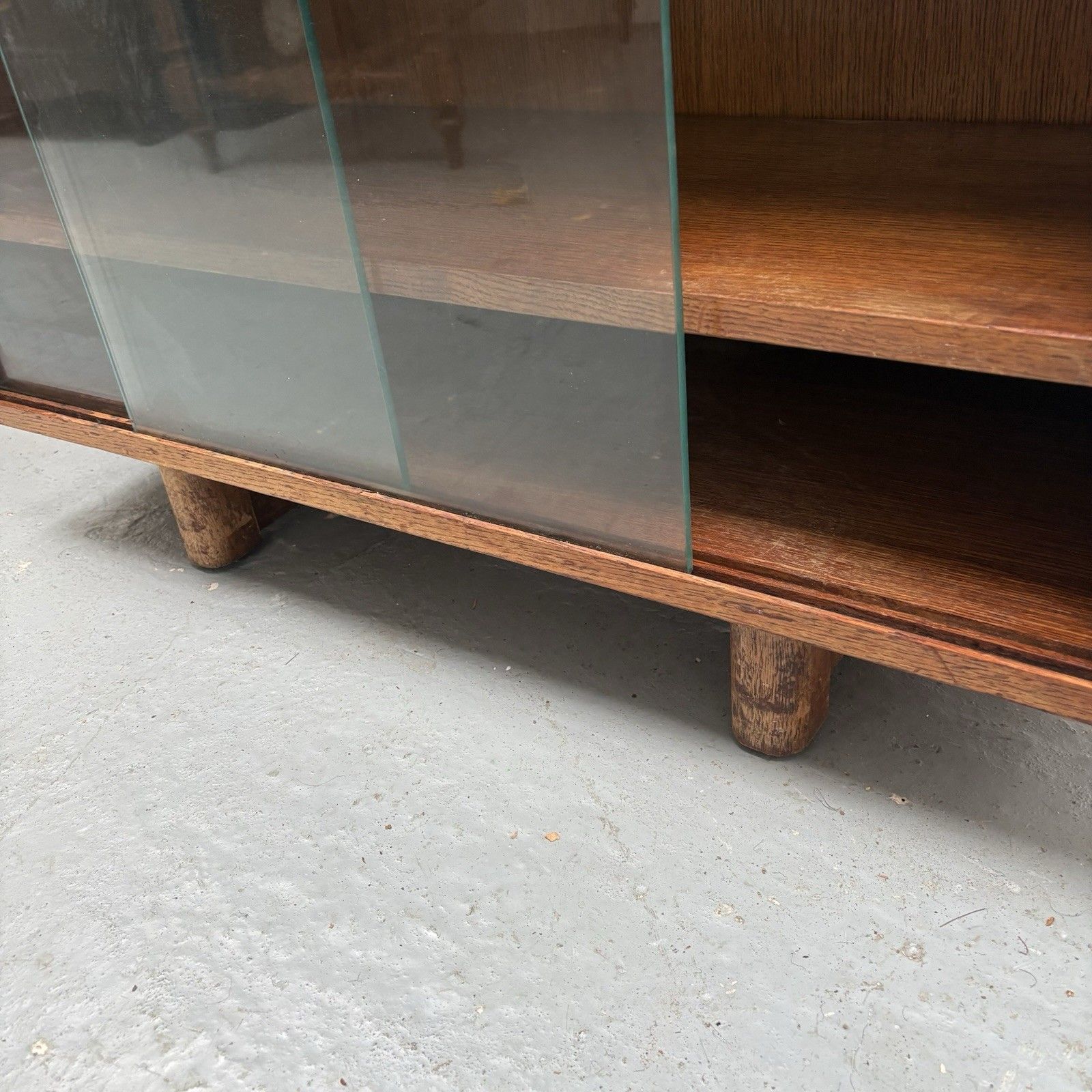 photo for sale 1930s British Astrola A.C Co Ltd  Industrial School Sliding Glass Door Bookcase