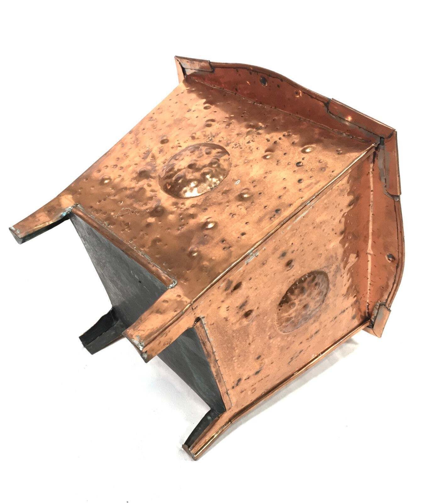 Antique Art Nouveau Copper Planter / Plant Pot / Arts & Crafts Log Basket Bucket photo 119.0