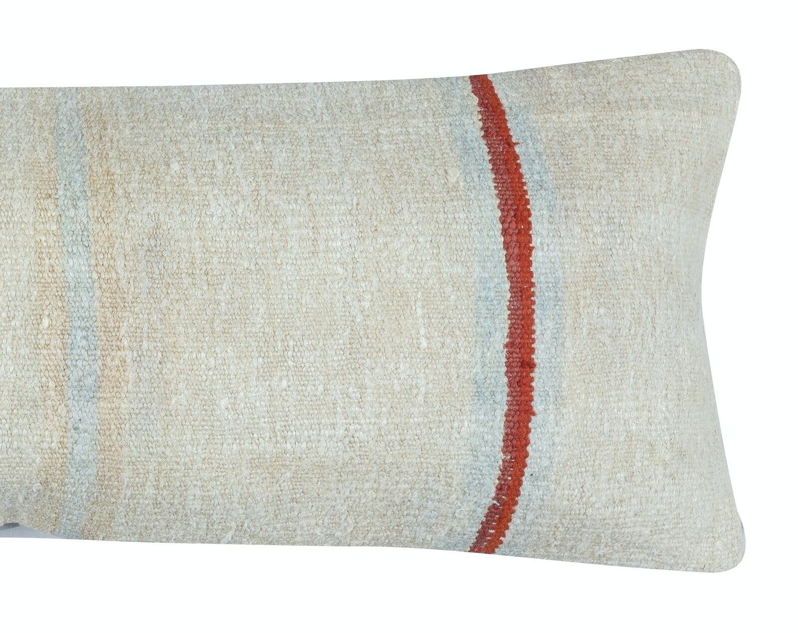 16"X45" Kilim Lumbar Pillow Cover. Handwoven Cushion Cover. Hemp Throw Pillow photo for sale