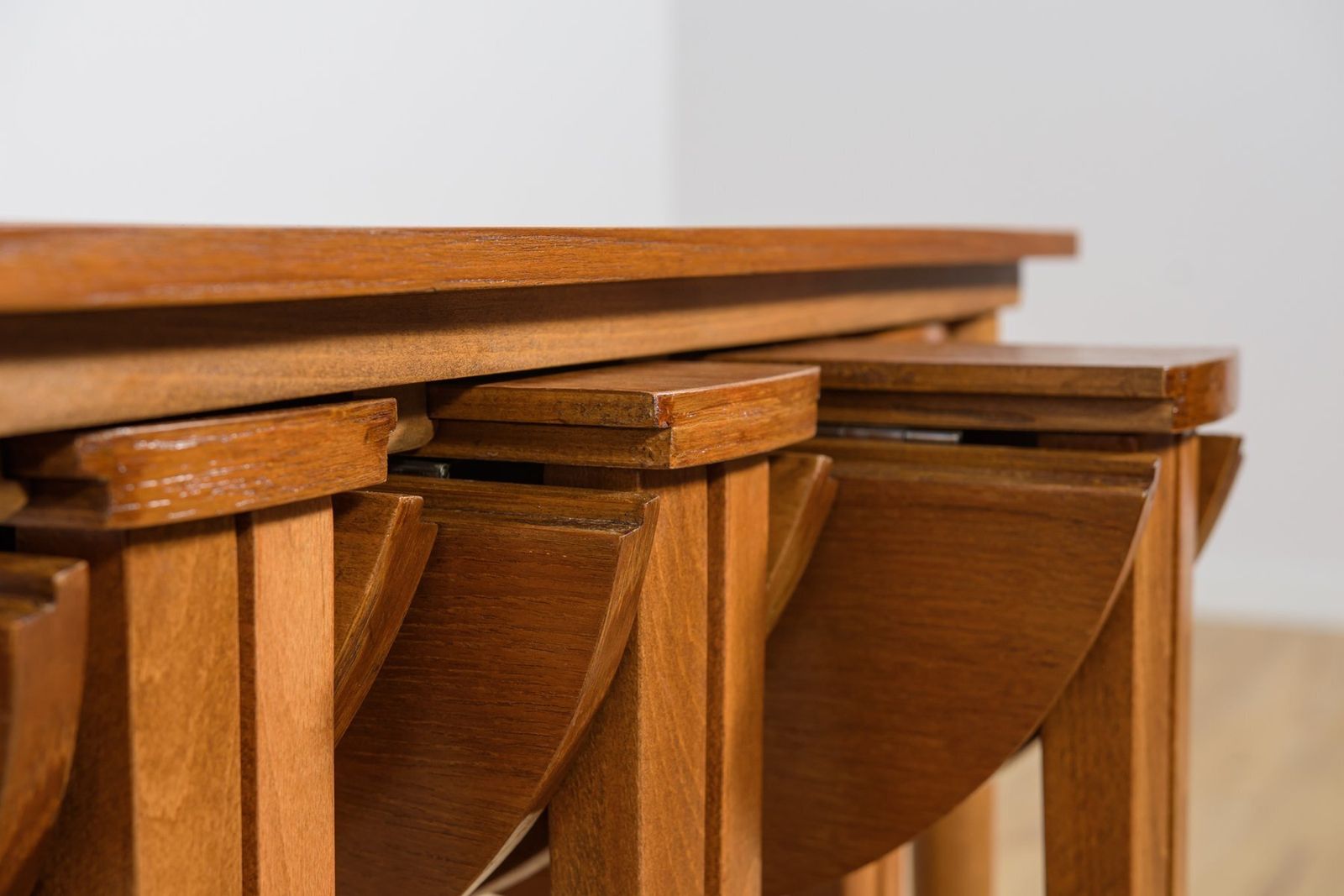 Furniture Mid Century Modern Danish Nesting Tables By Poul Hundevad For Novy Domov, Czechoslovakia, 1960s, Set Of 5 photo
