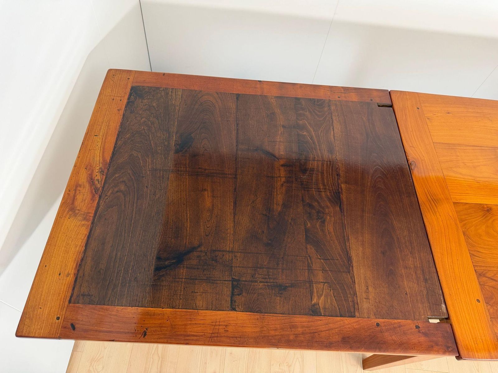 Biedermeier Expandable Table, Cherry Wood, Chestnut, France, Circa 1820 photo buy