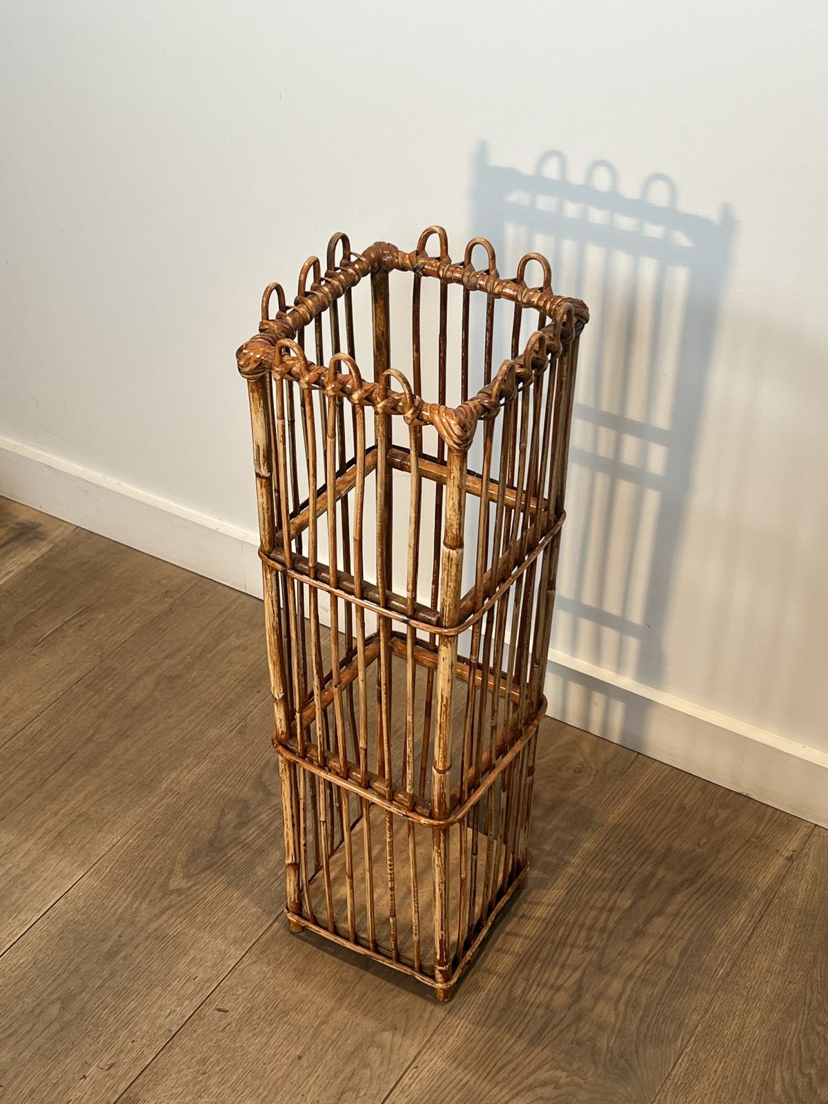 Rattan Umbrella Stand, 1970s, Vintage