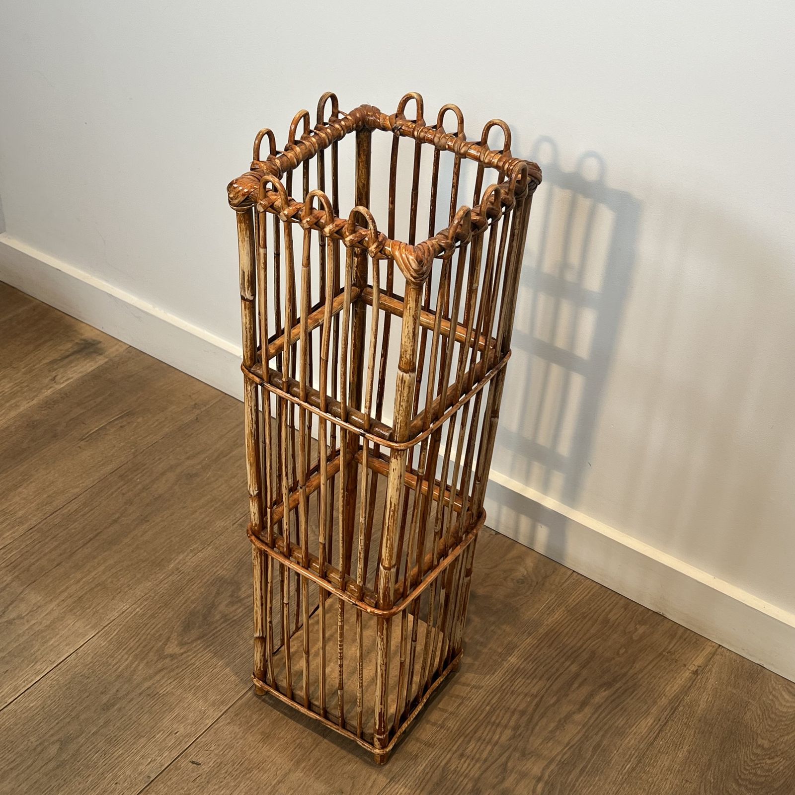 Rattan Umbrella Stand, 1970s, Vintage photo furniture