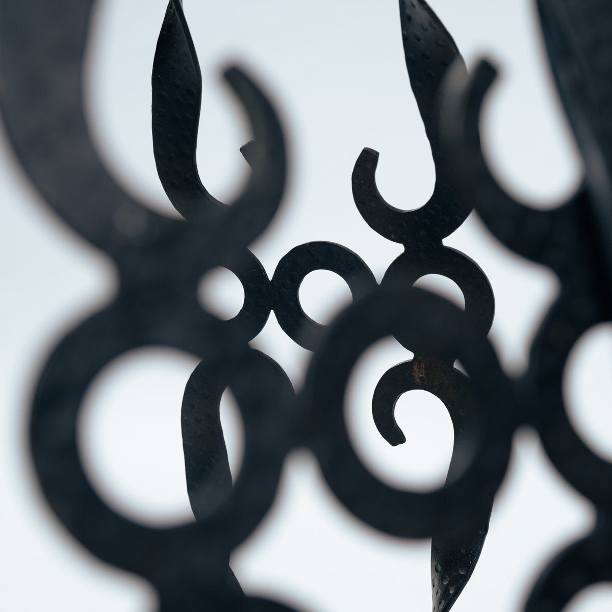 photo for sale Art Deco Floor Lamp In Wrought Iron And Glass