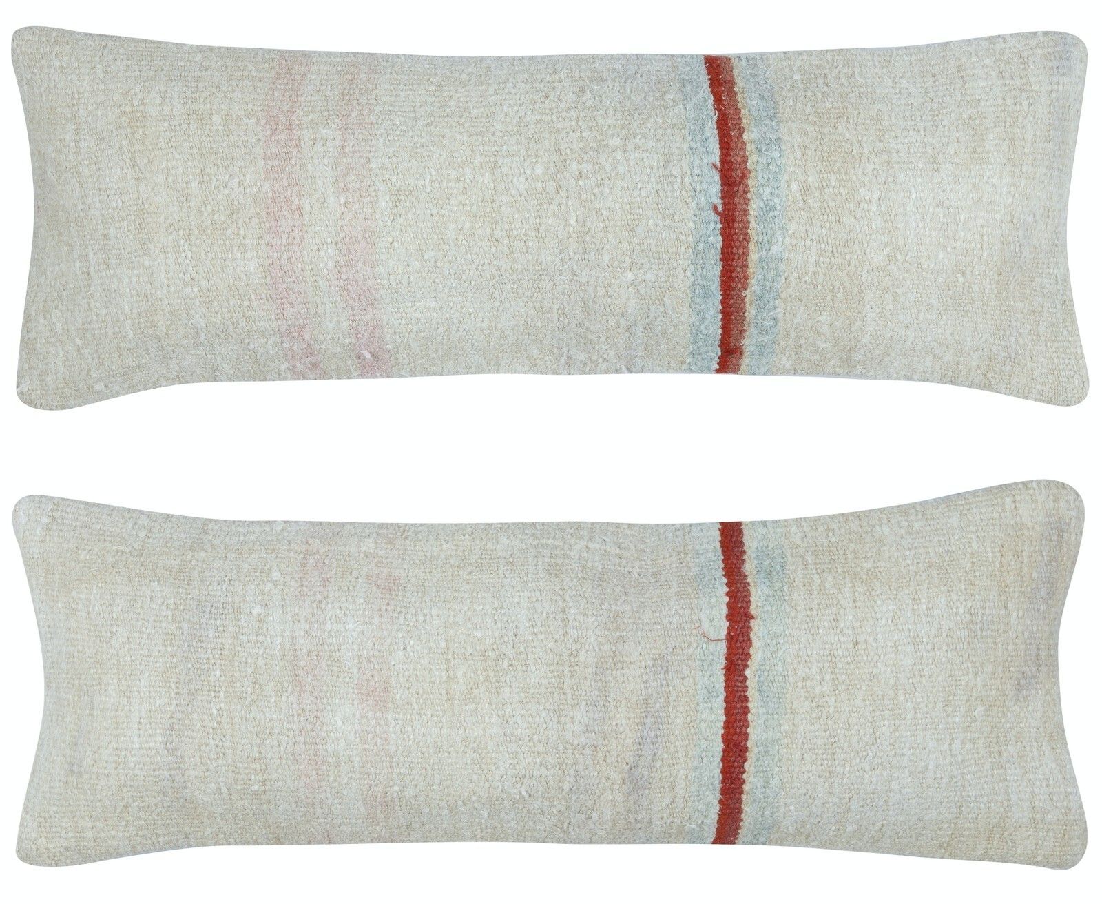 12"X33" Set Of 2   Handwoven Cushion Covers. Vintage Kilim Lumbar Pillow Covers