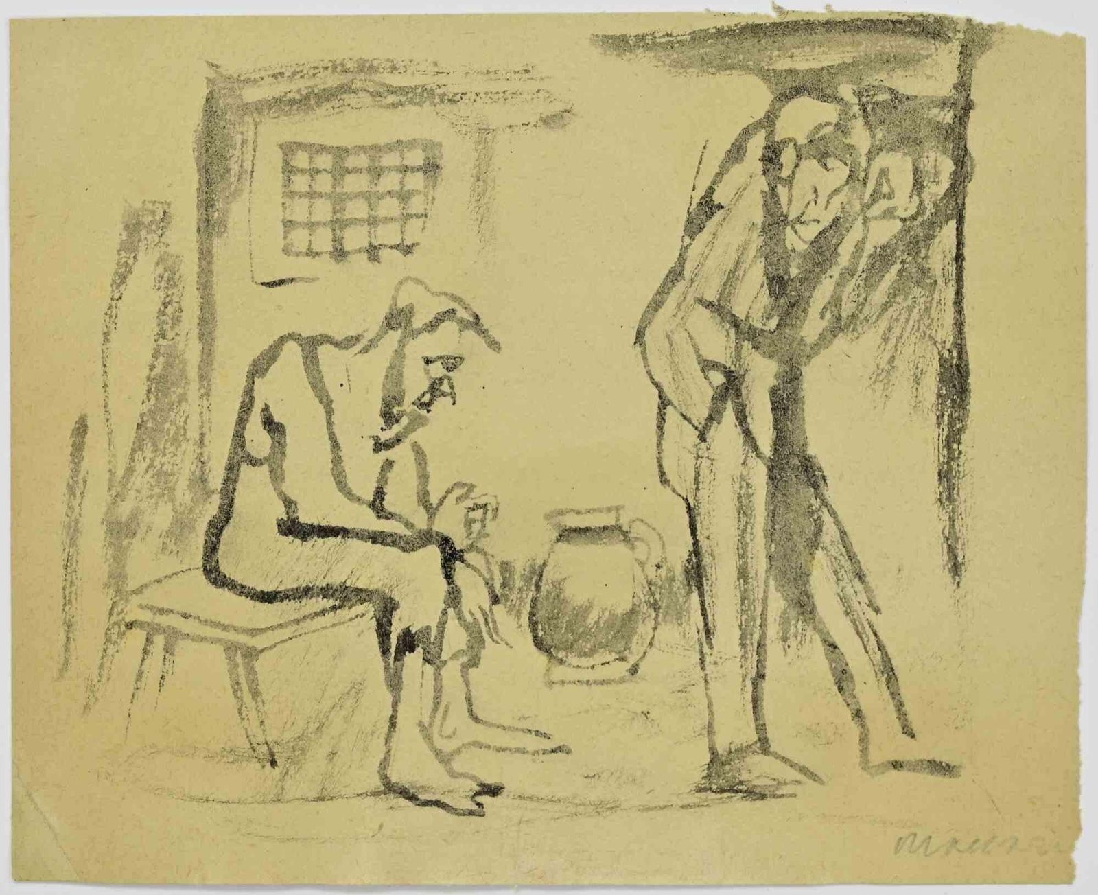 Mino Maccari The Prisoners   Drawing By Mino Maccari   1940s 1940s