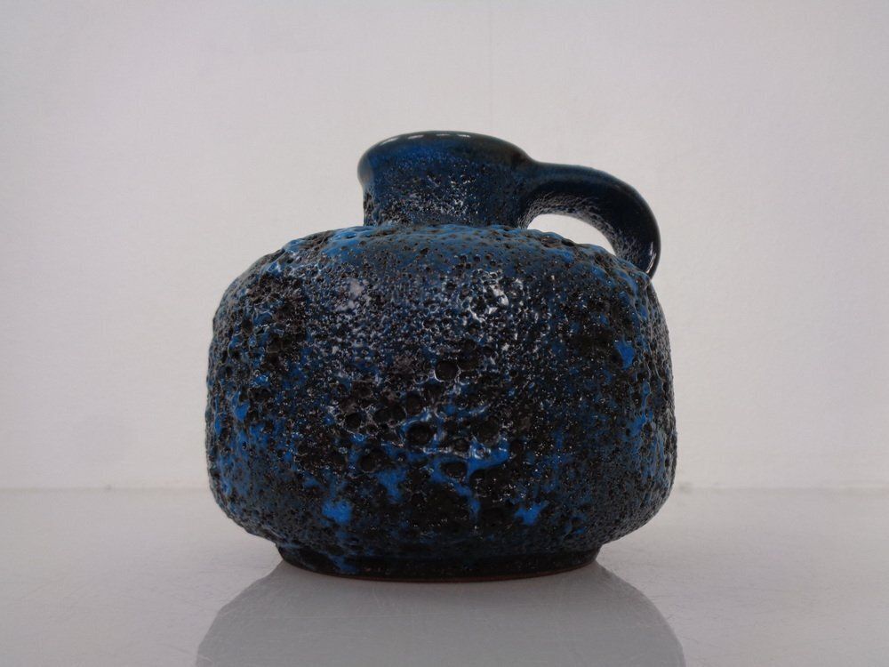 Turquoise Lava Ceramic Vase From Gräflich Ortenburg, Germany, 1960s photo vinterior