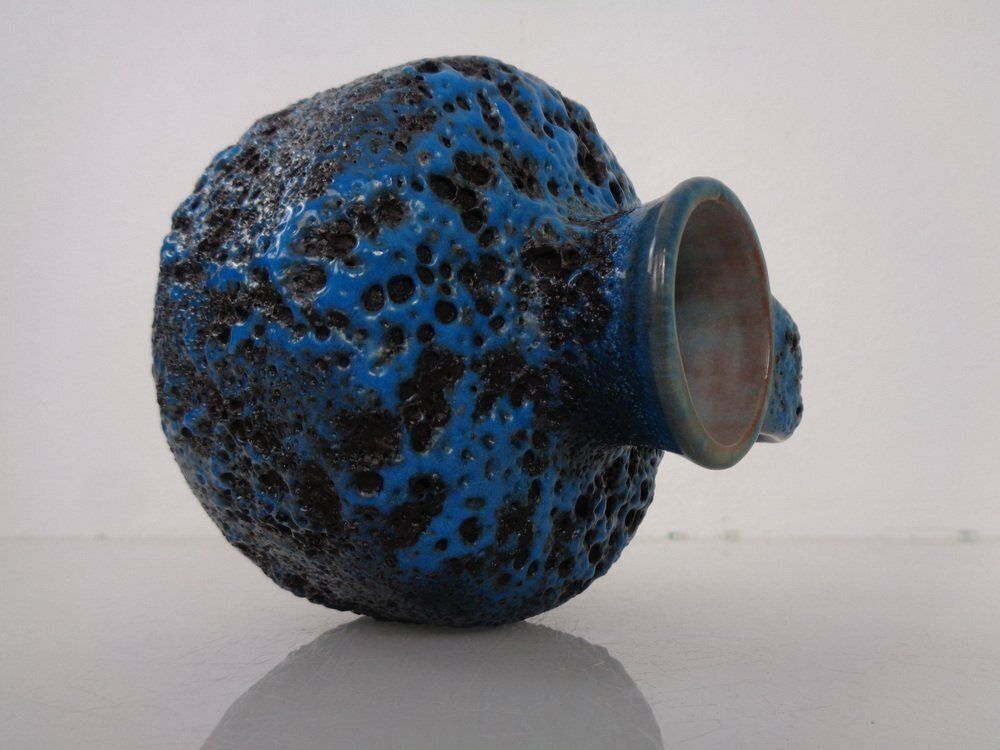209.0 Turquoise Lava Ceramic Vase From Gräflich Ortenburg, Germany, 1960s photo
